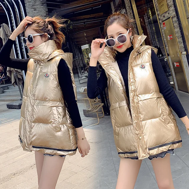 Молодежный и красивый брендовый женский жилет осенне зимняя утепленная