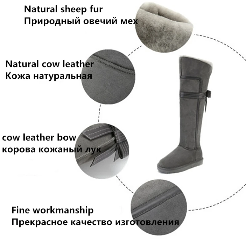 G & Zaco/зимние сапоги из натуральной замши Сапоги овечьей кожи Зимние до колена