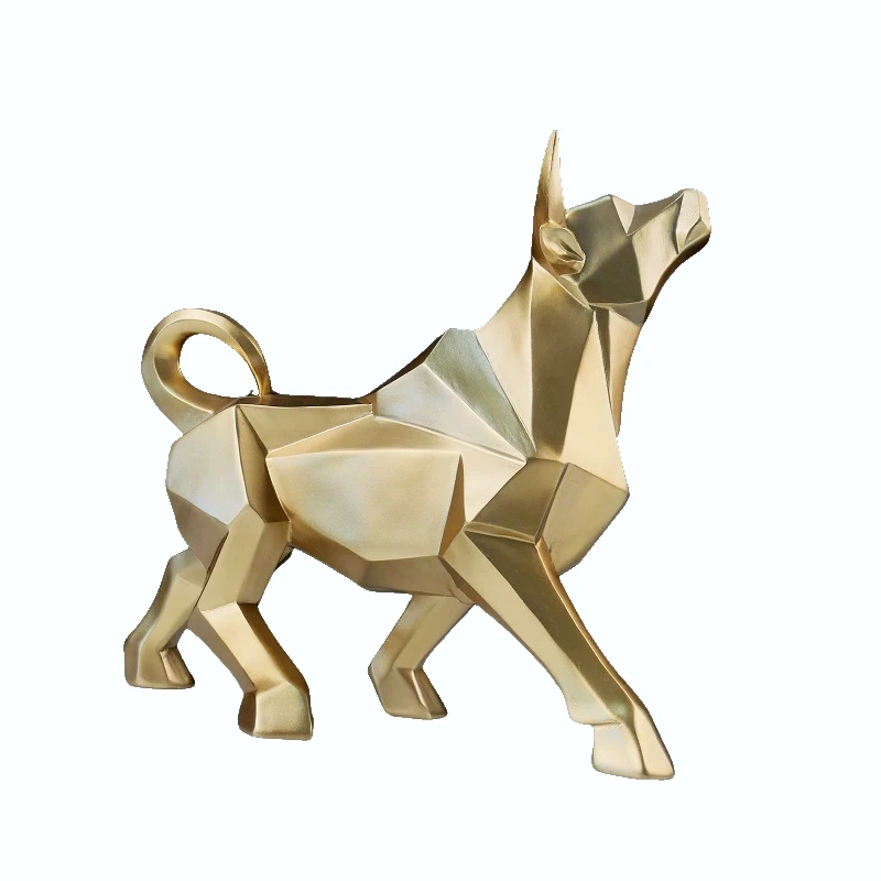 

Bull Ox Statue Ornaments Bison Resin Sculpture Abstract Cattle Animal Figurine Room Desk Home Office Bar Crafts Decoration Gift
