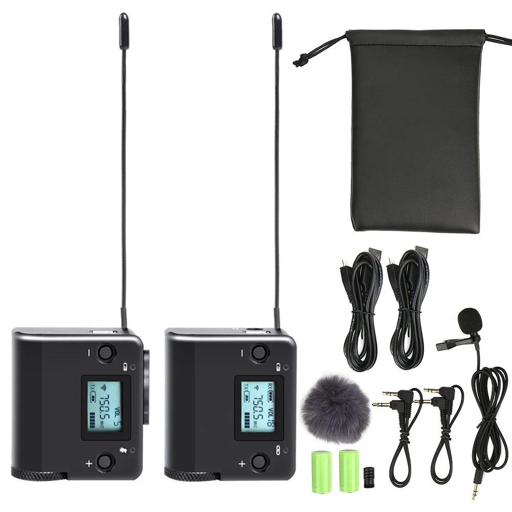 Беспроводной УВЧ конденсаторный микрофон DSLR камера всенаправленный приемник