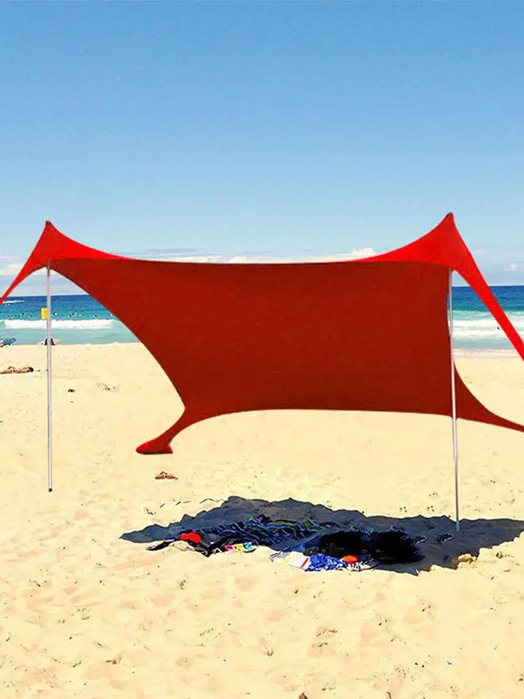 구매 휴대용 캠핑 Pergola 야외 방풍 비치 텐트 양산 및 전망대 텐트 210x150x170CM 모래 앵커 초경량 방수포