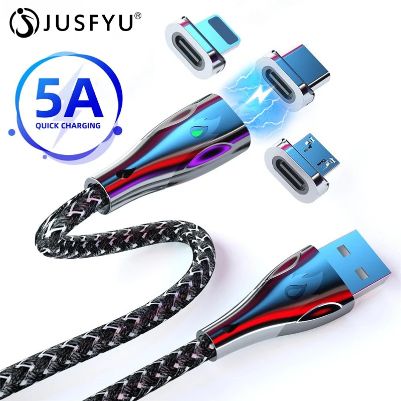 5А Магнитный кабель USB C Type c Сверхбыстрый зарядный Micro usb быстрое зарядное