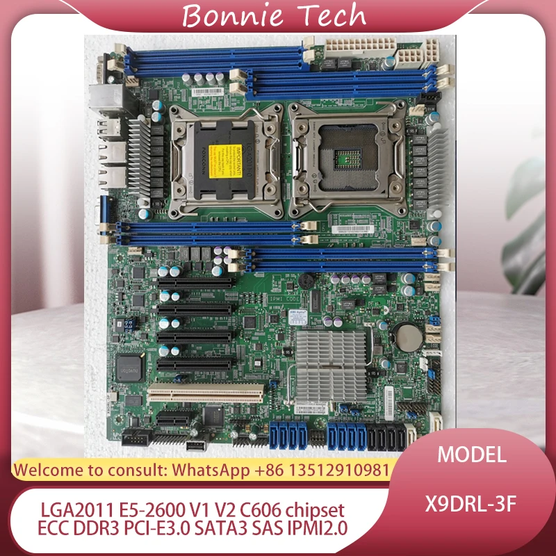 X9DRL-3F для материнской платы супермикро сервера LGA2011 E5-2600 V1 V2 C606 чипсет ECC DDR3 PCI-E3.0 SATA3