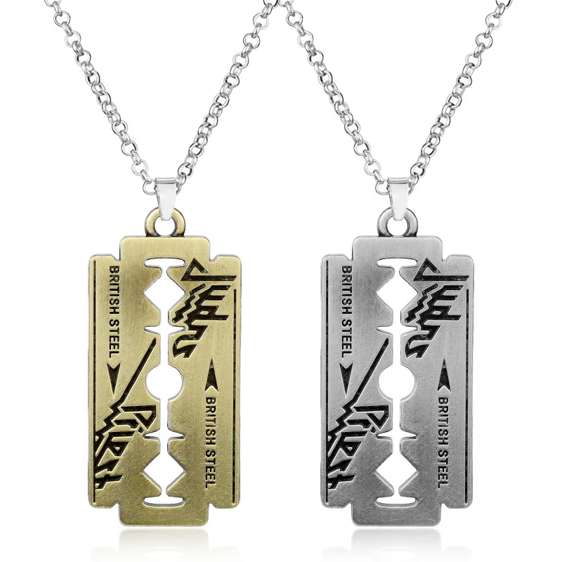 

Fashion Razor Blade Necklace Movie Jewelry Peaky Blinders Blade Pendants Necklaces Stainless Steel Necklace for Women Men Gift