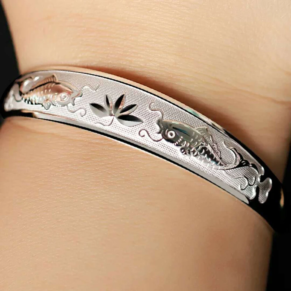 Персонализированный браслет с именем ребенка резьба на цепочке рыба узор лотос