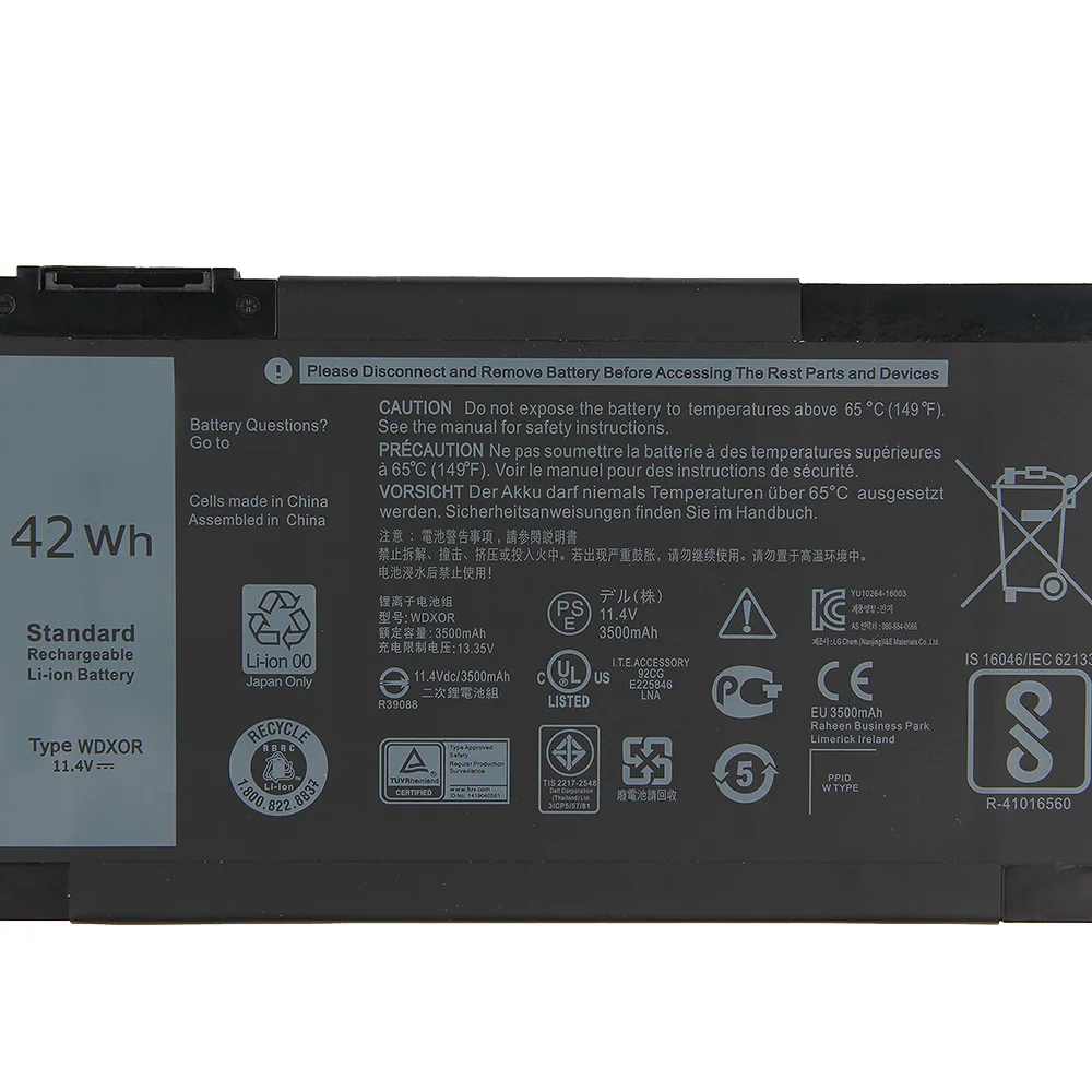 Original Replacement Laptop Battery WDXOR P61F001 For Dell Inspiron 13 5368 5378 7368 15 5567 5568 5578 T2JX4 Series 42Wh | Мобильные