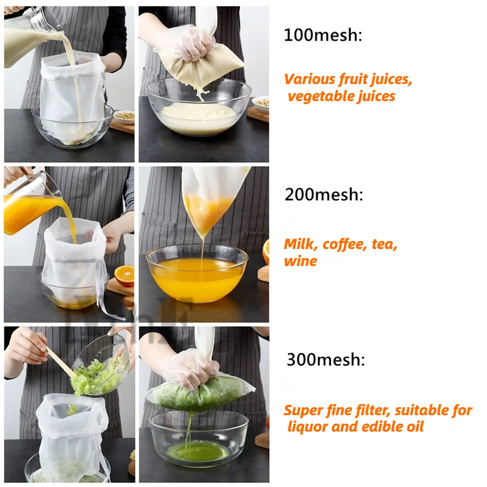 Нейлоновая сетка для фильтрации пищевых продуктов 100/200/300Mesh чая пива молока кофе