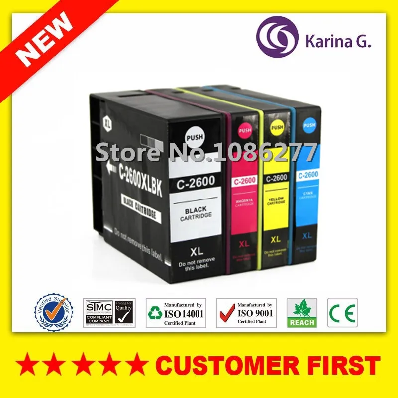 Пигментные чернила Совместимый картридж для Canon PGI2600 PGI 2600 PGI-2600 костюм MAXIFY IB4060 MB5060