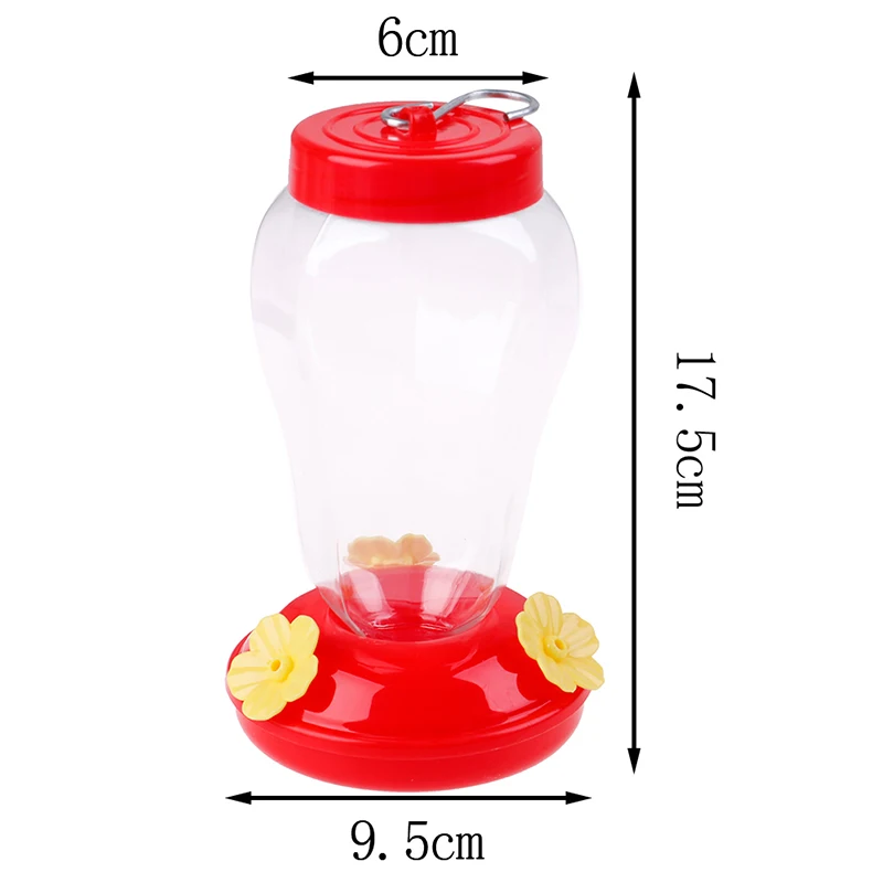 

1pc Plastics Bird Water Feeder Bottle Hanging Hummingbird Feeder Garden Outdoor Plastic Flower Iron Hook Pet Bird Supplies