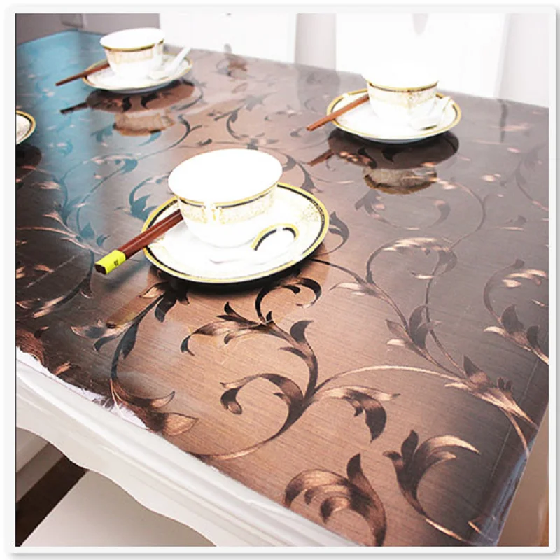 Table coffee table pads colored plastic pvc crystal plate nordic waterproof oil-proof disposable wash ironing tablecloth | Дом и сад