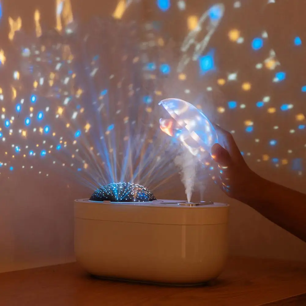 

USB Charging Double Jet Projection Humidifier Projection Lamp Night Light Silent Large Capacity Humidifier for Bedroom Baby Room