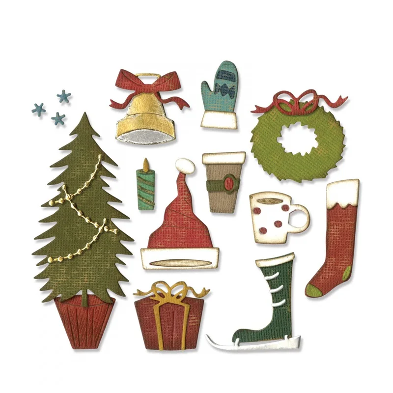 

Christmas Things Dies 2022 New Christmas Decoration Metal Cutting Dies For DIY Scrapbooking Photo Album Card Making Die Cuts