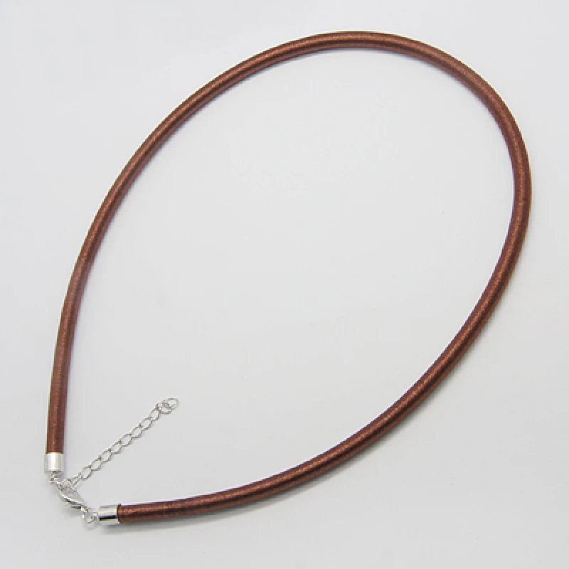 SaddleBrown 50 нитей 1"(46 см) Длина 5 мм Ширина черные шелковые шнуры для колье с латунной застежкой" Лобстер "и расширенной цепью - Цвет: SaddleBrown