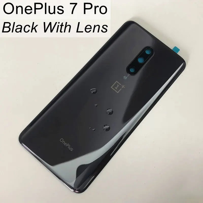 7Pro Black Заднее стекло Oneplus 6 6T 7 Pro крышка батареи Oneplus 6 задняя дверь Корпус чехол Oneplus 6T 7 Pro крышка батареи с объективом камеры - Цвет: 7Pro Black