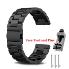 Ремешок из нержавеющей стали для Suunto 9Ambit 3, вертикальныйСпартанский спортивный металлический браслет для наручных часов, 24 мм, черный