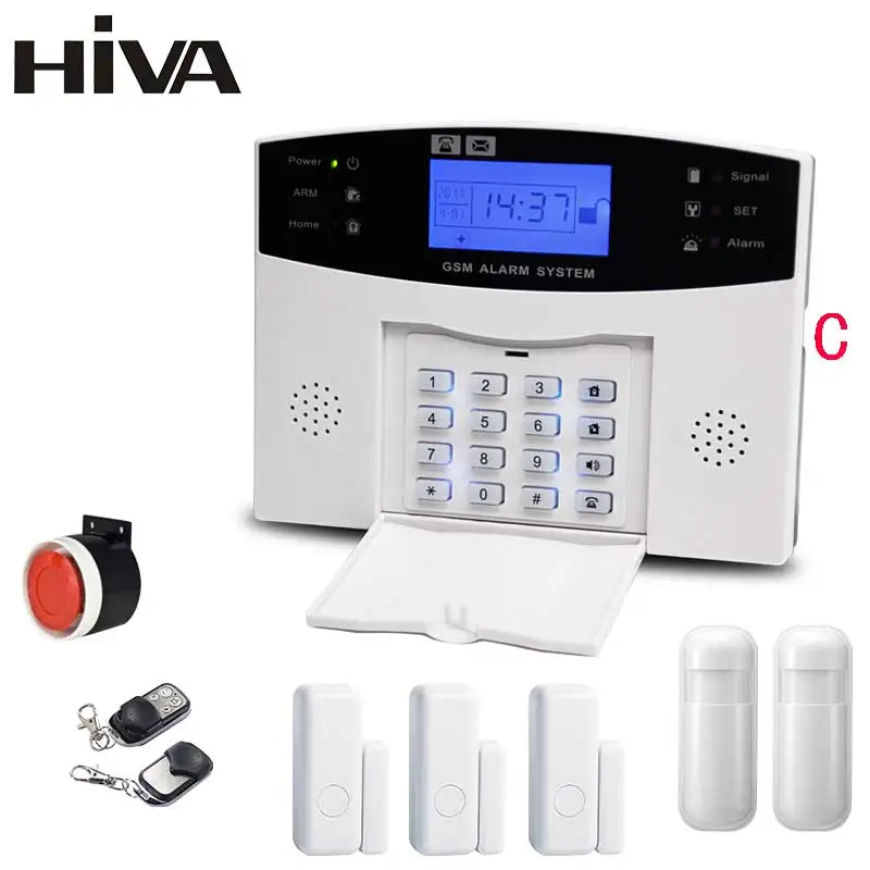 

HIVA GSM Simply Safe Alarm System for Home APP Control Big Button Burglar Alarm DIY Kit with Pir montion and Door Sensor