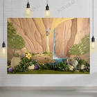 Спутанная Рапунцель принцесса день рождения фон торт 1-й День рождения разбивать сказочный замок фото стенд фон новорожденный детский плакат