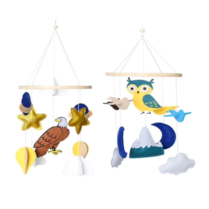 

Baby Crib Felt Owl Cloud Mobile Rattle Infant Cot Wind Chime Bed Bell Toys Decor