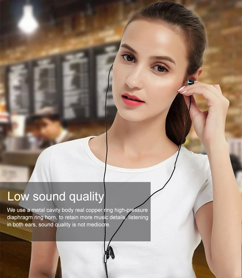 Универсальный мобильный телефон гарнитура In ear линия управления сабвуфер с