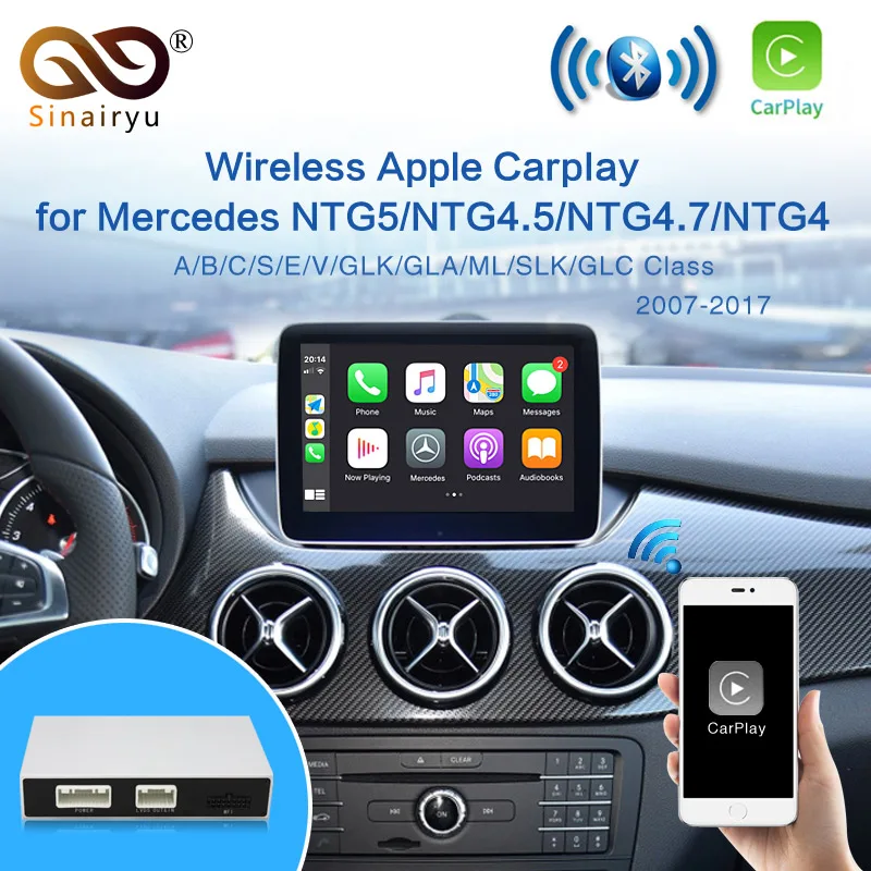 2021 беспроводной Apple Carplay для Mercedes NTG5.0/4 5/4 7/4 0 A/B/C/E/S/GLK/GLA/GLC/SLK/ML класс Android Авто iOS Mirror