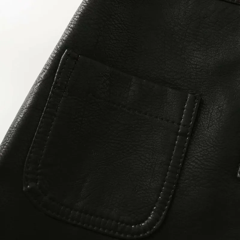 

Alldoke Women Pu Leather Mini Skirts Spring Summer Vintage Lace-up Pocket Sexy Skirt Ladies High Waist A-line Skirt Femme Jupe