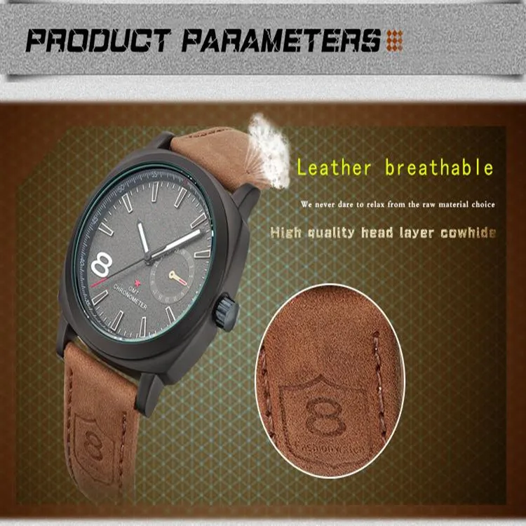 

Hot Brand Same Style 8 Word Men's Watch Trend Square Sports Quartz Watch Men Vintage Watch simple watch