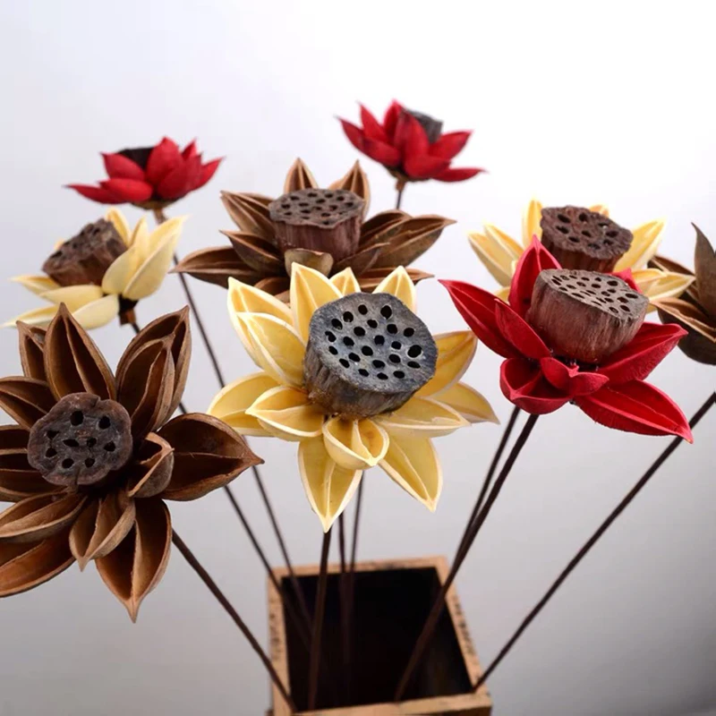 

1 Pc Handmade Dried Lotus Flower цветы исскустветвенные Artificial Flowers For Home Party Christmas Decoration Living Room Decor