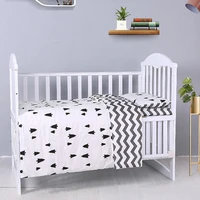 3 pcsset children bedding black white stripe pattern cot set baby bed bumper infant cotton soft sheet pillowcase crib bumper