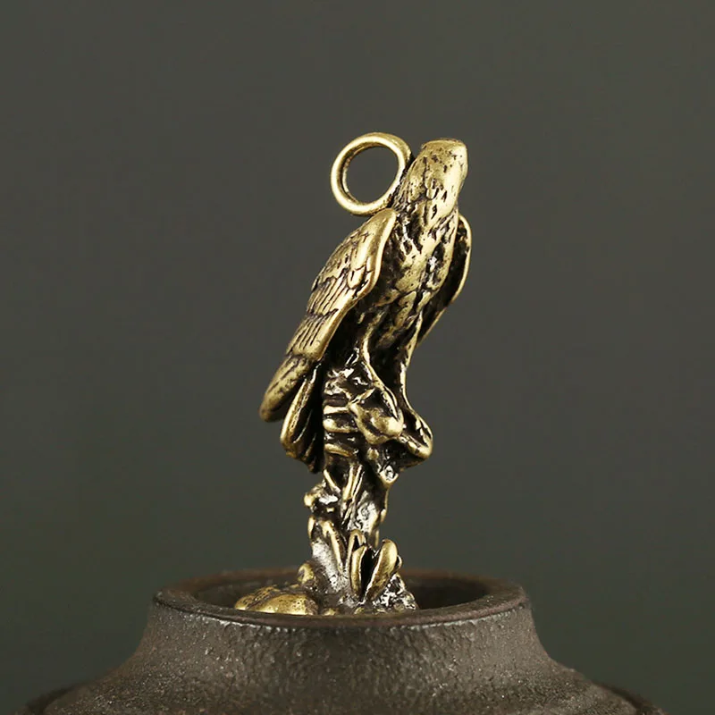 Ручной работы Медь Орел брелок для ключей подвеска в форме птицы статуэтки
