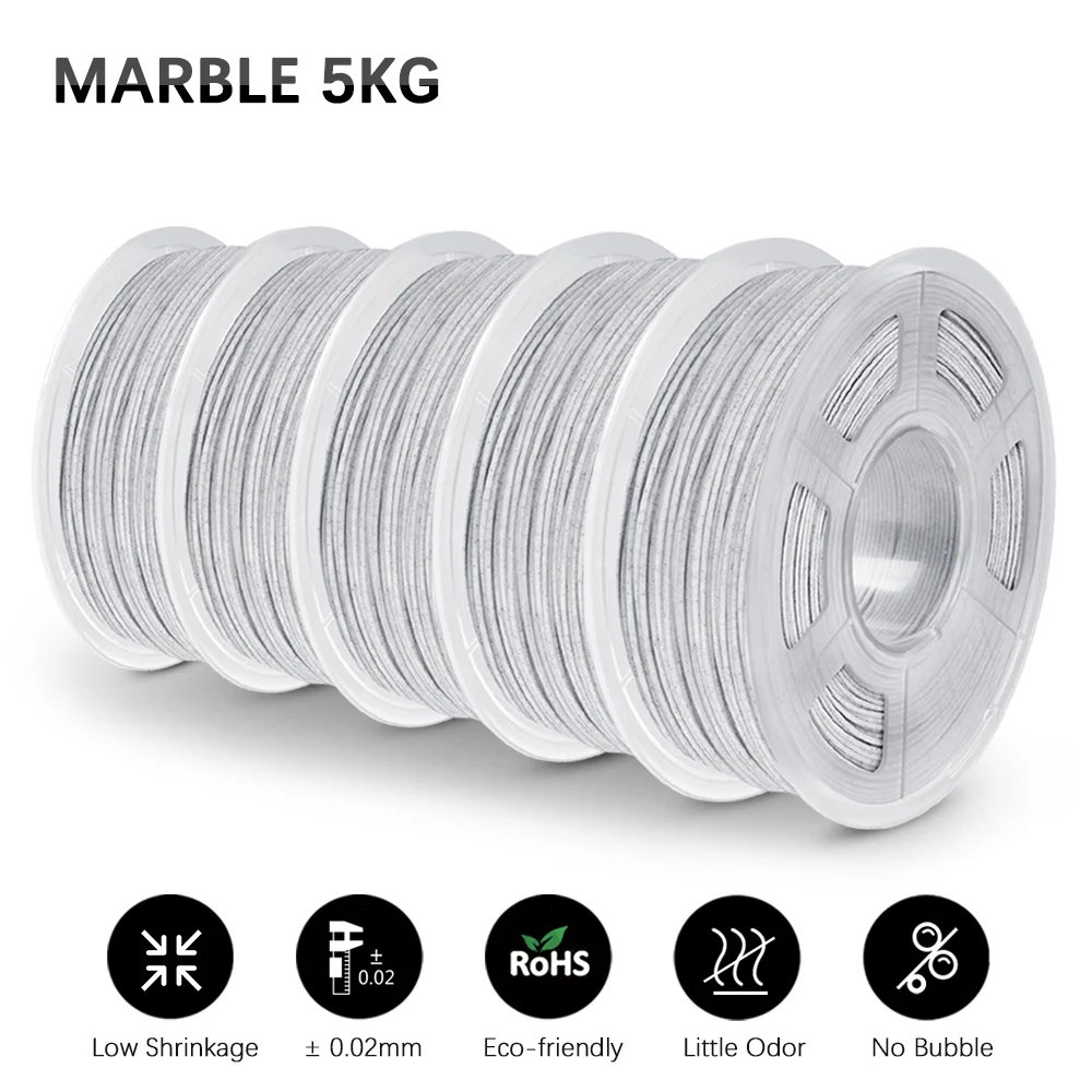 

GOHIGH PLA Marble Filament 1.75mm 5kg PLA 3d Filament Marble Effect Tolerance +/-0.02mm Rock 3D Printing Materials