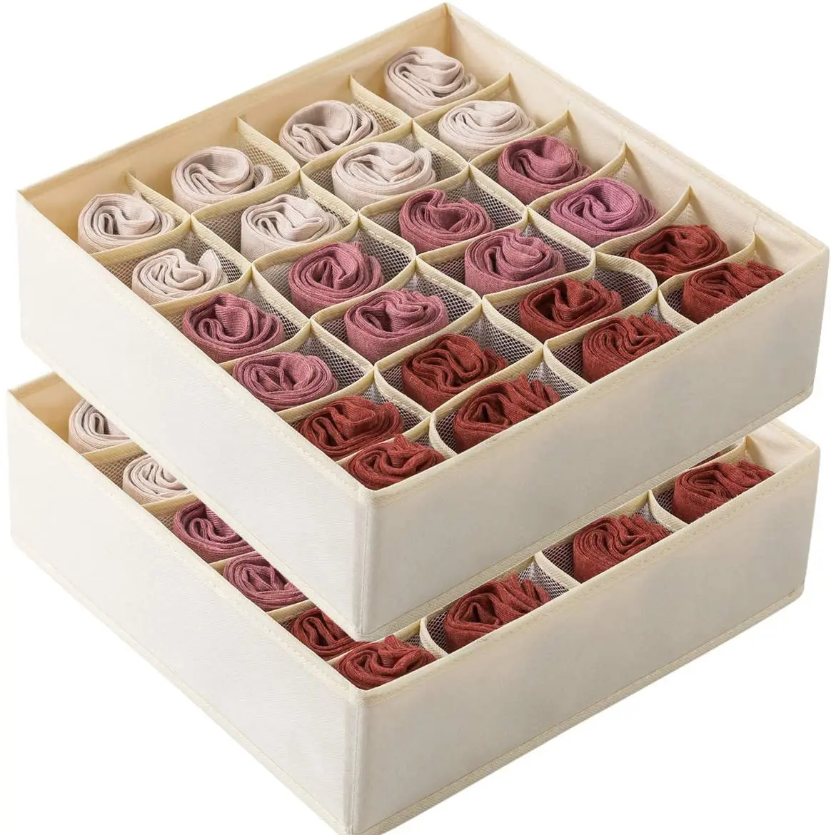 

Socks Underwear Drawer Organizer Divider 24 Cell Collapsible Cabinet Closet Organizer Storage Boxes For Socks Lingerie Underwear