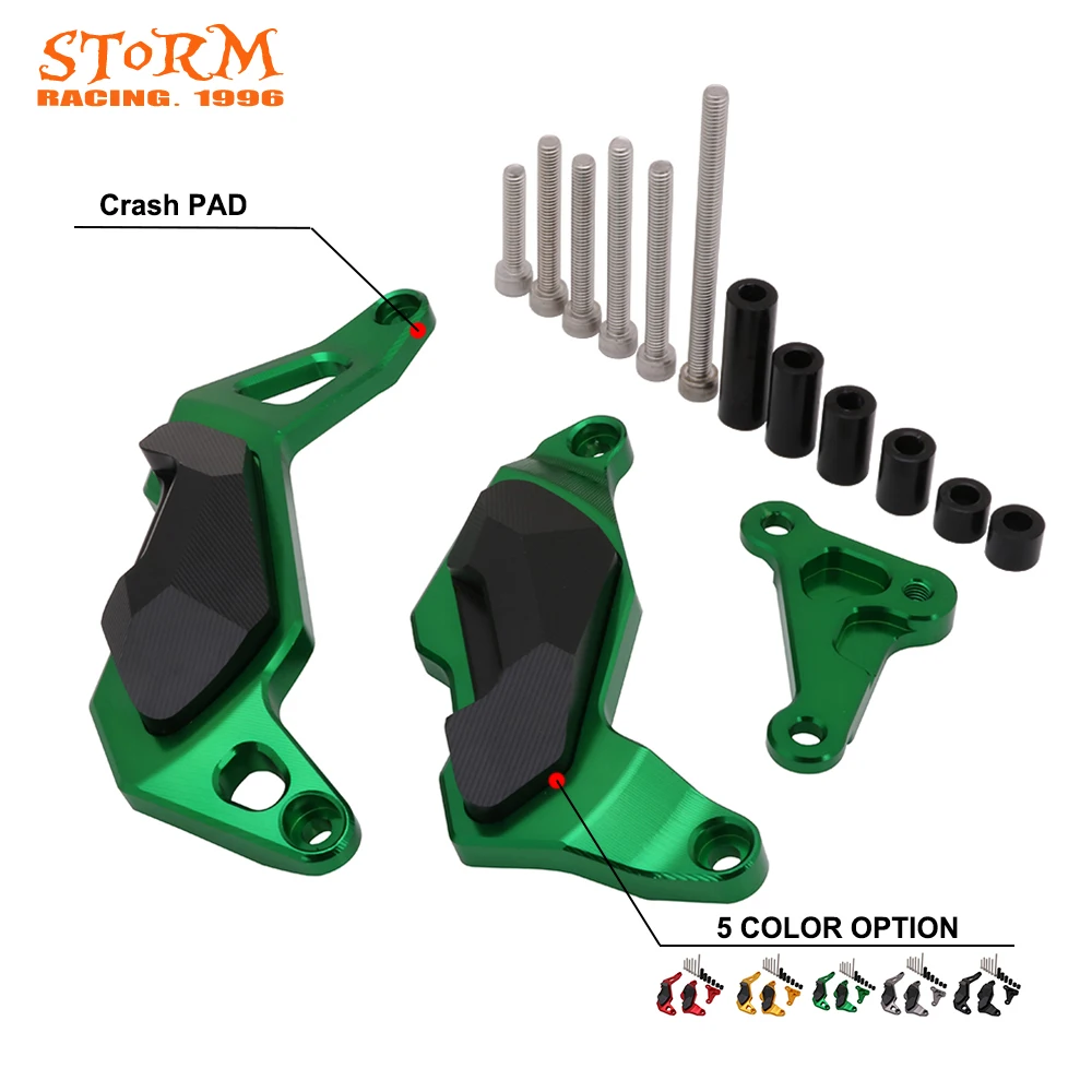 

Алюминиевый слайдер для мотоцикла с ЧПУ для защиты двигателя, защита от падения для Kawasaki Ninja 400 2017-2018, уличный велосипед