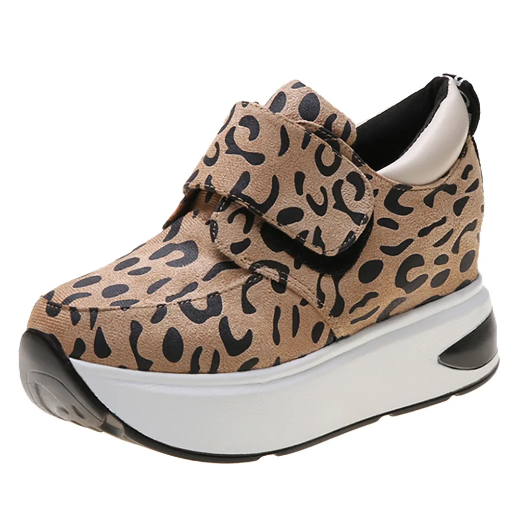 Женские повседневные туфли SAGACE с увеличенной воздушной подушкой леопардовым