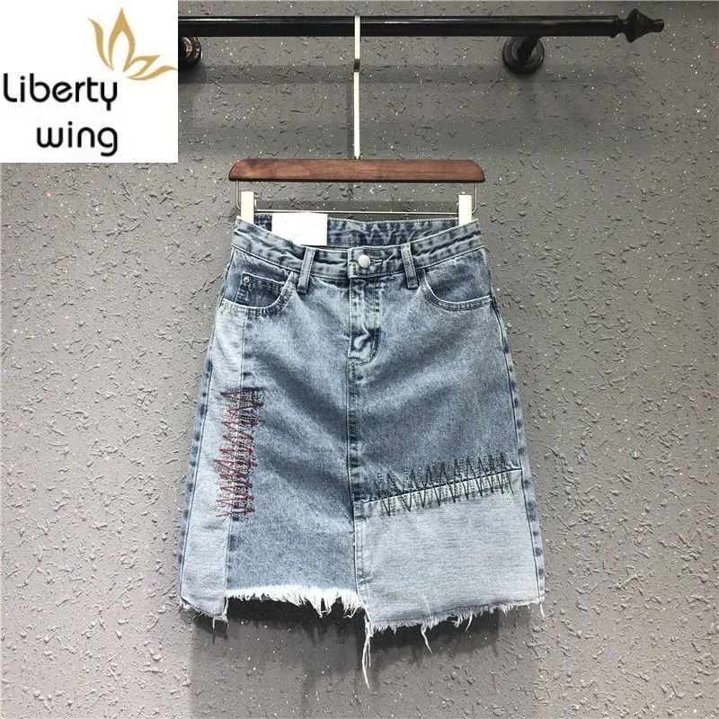 Женские Лоскутные юбки с высокой талией летняя Модная Повседневная мини юбка
