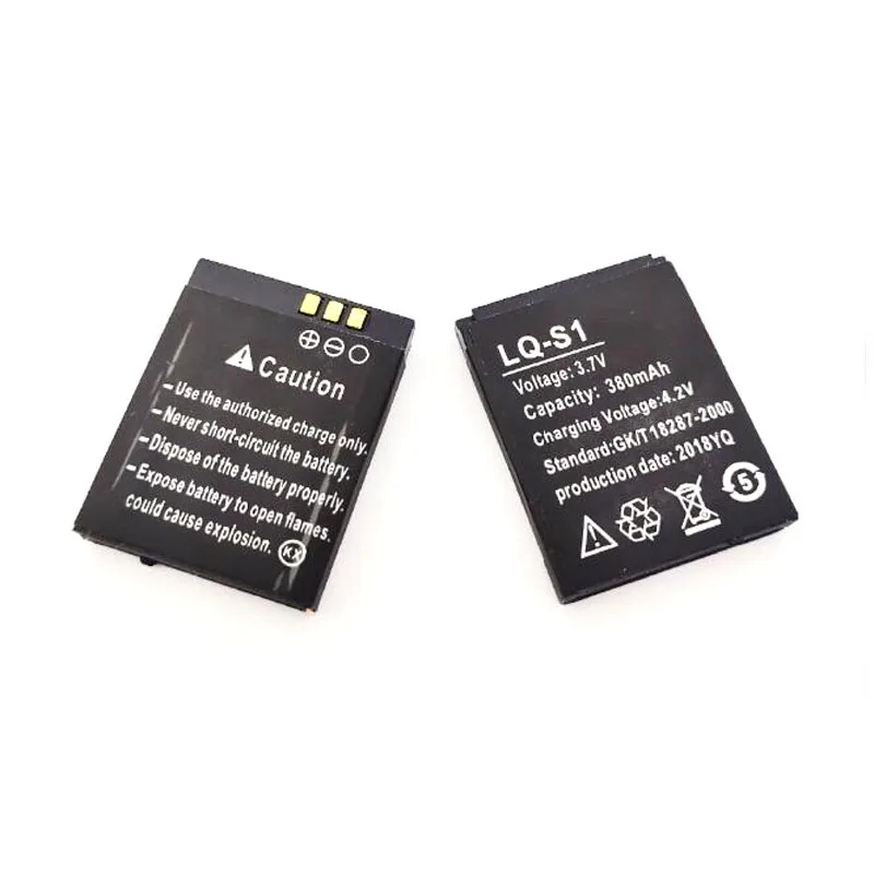 Партия 10 шт. LQ-S1 3,7 V 380 мА/ч, Перезаряжаемые литий Батарея прочный батарейки для смарт-часов QW09 DZ09 W8 A1 V8 X6