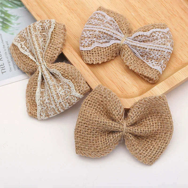 1 шт. обувь и шляпы украшение из мешковины цветы Рождество свадьба вечеринка