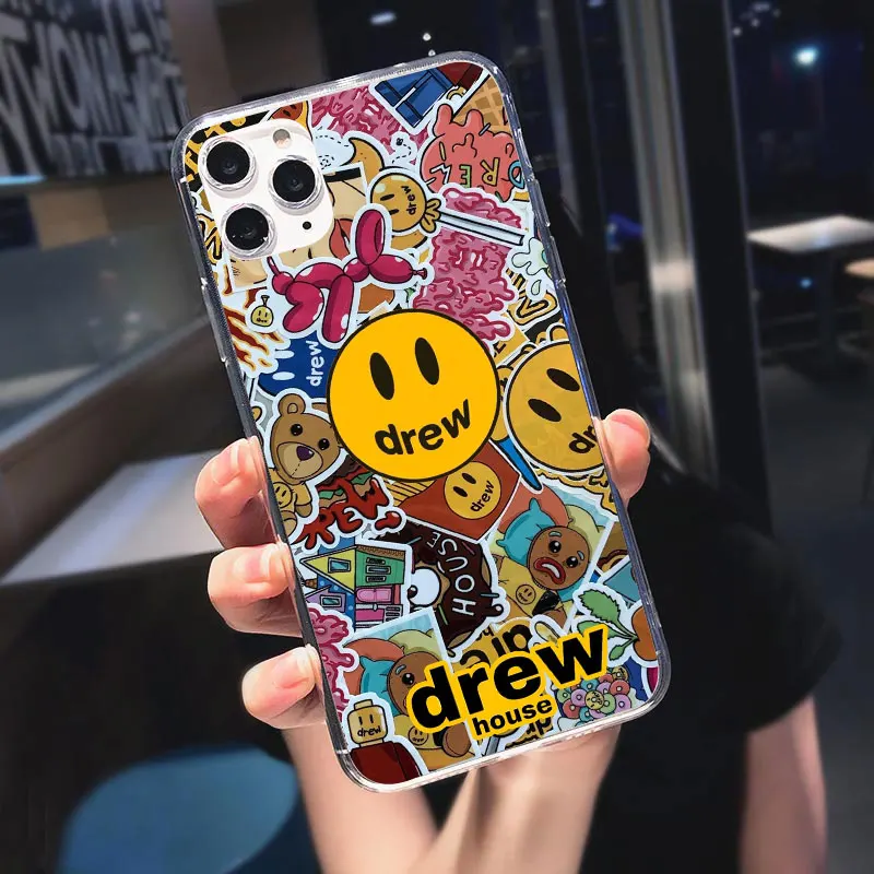 luxury brand justin bieber drew house soft silicone cover case for iphones 13 pro max 11 pro max 6 7 8 plus xs max xr x 12 mini free global shipping