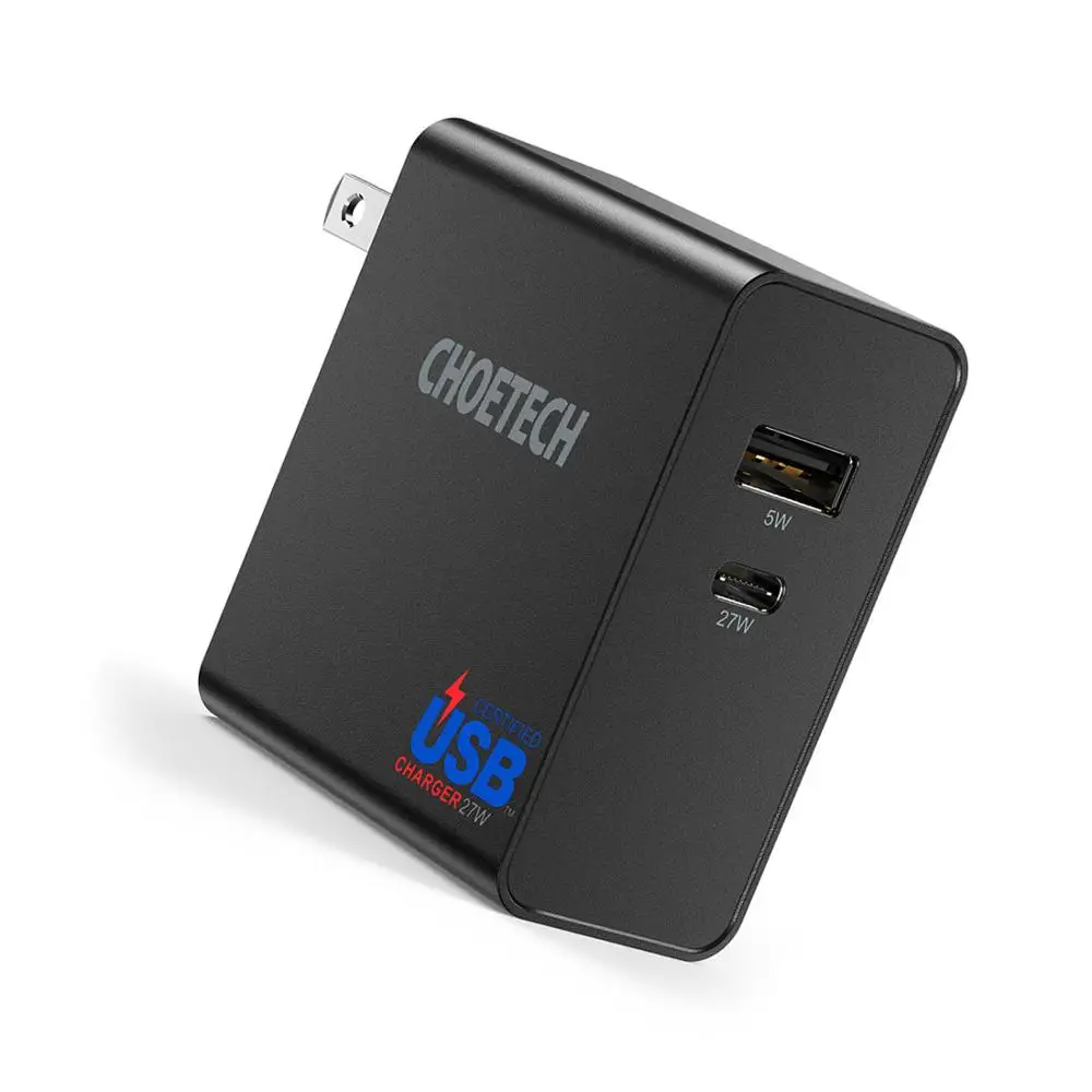 US 32W CHOETECH 51 Вт двухпортовое настенное зарядное устройство usb type-C с питанием от сети USB дорожное зарядное устройство складная вилка для iphone x для samsung S8 - Тип штекера: US 32W