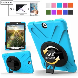 Для Tab A SM-T550 детский безопасный ударопрочный сверхпрочный силиконовый Жесткий чехол для Samsung Galaxy Tab A 9. 0 T550 T555 ручной держатель