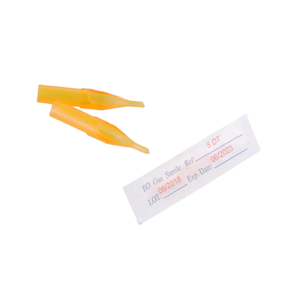 Насадки для тату-иглы 50 шт./кор. RT M FT R DT стерильные желтые пластиковые одноразовые