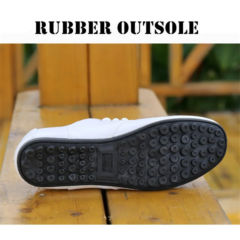 Men Walking Shoes 38-44 Fashion Breathable Men Shoes White Soft Bottom FLat Loafers Shoes Men's Lace up Non-Slip Driving Shoes