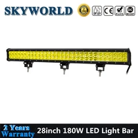 28inch 180w yellow led light bar spot flood combo beam led bar 4x4 truck atv trailer driving led light car fog work lamp 12v 24v