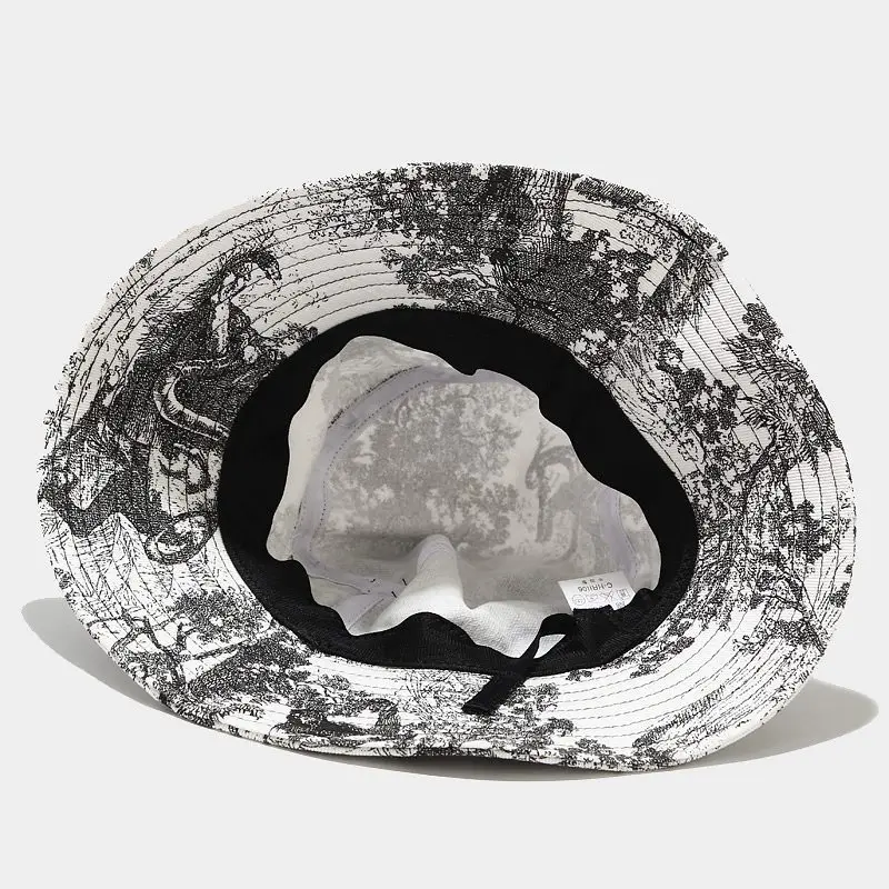 

Tie dyed bucket hats for women cotton printed women bucket cap European florial lady bucket hat reversiable women headwears