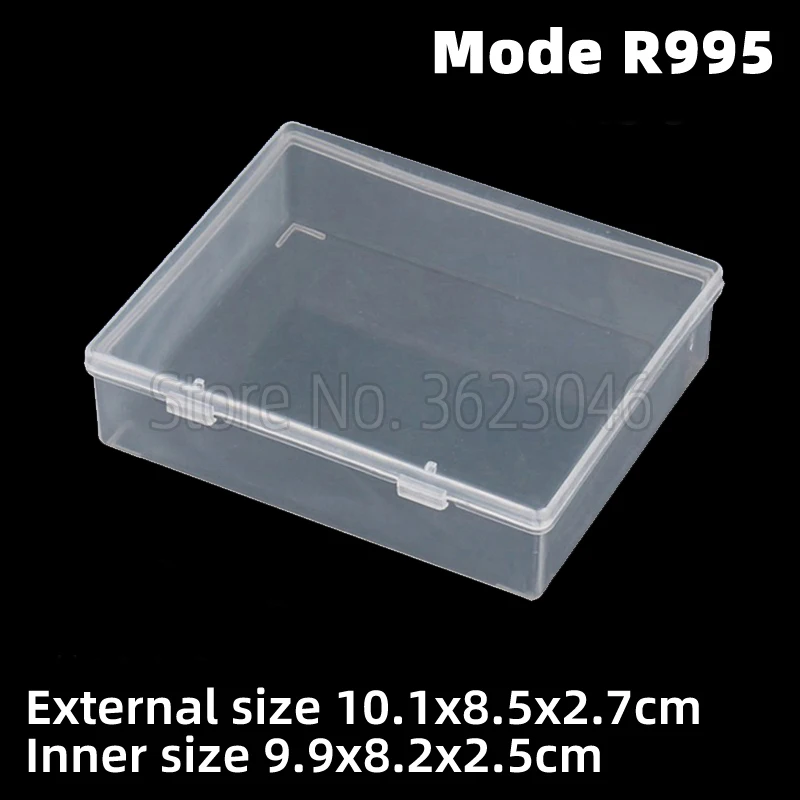 

10 pieces R995 Rectangle Plastic Case Parts Accessory Organize Storage Screw Sample Transparent Box 9.9x8.2x2.5cm
