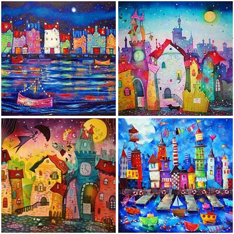 

Craft Colorful Draw DIY Painting With Diamond Full Round & Square Resin Mosaic Embroidery Cross Stitch Kits Wall Art Decor Gift