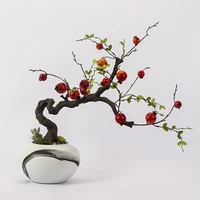 new chinese feng shui courtyard simulation pomegranate potted landscape hotel lobby home living room decoration plant ornaments