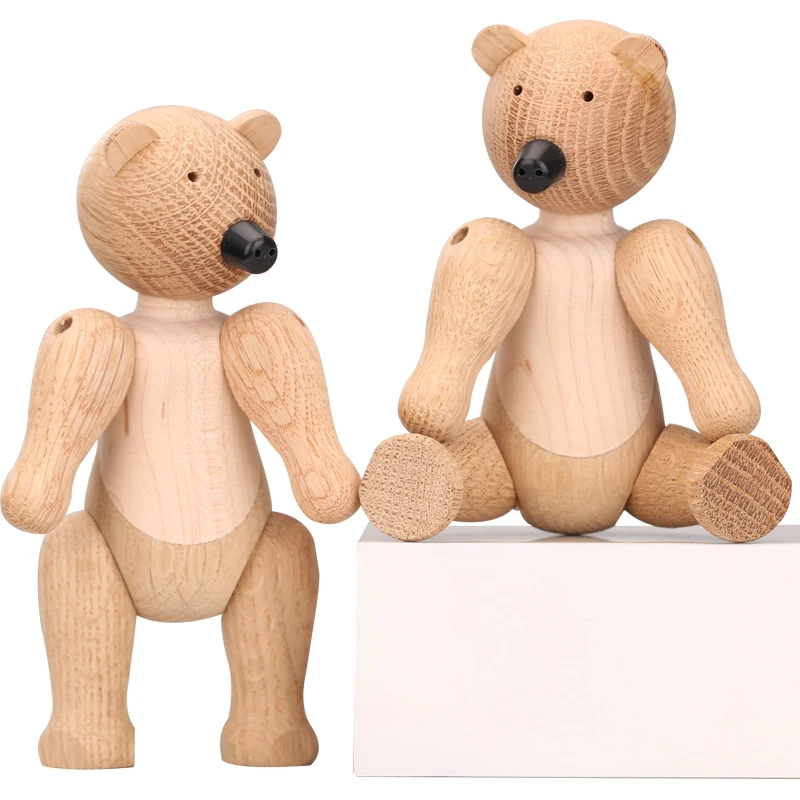 Деревянная фигурка Дании ручной работы медведь детская комната спальня гостиная