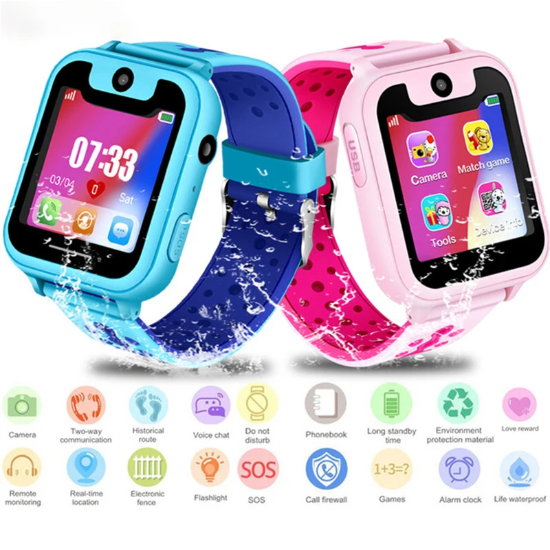 

New LIGE Children Smart Watch Baby Watch LBS Position Tracker SOS Emergency Phone Girl Boy Kids Smart Watch Support SIM Card+Box