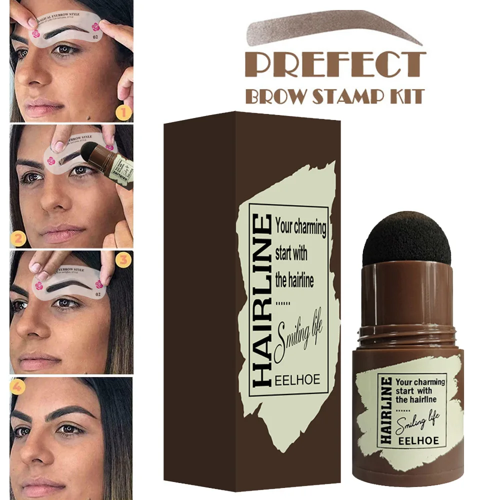 

Eyebrow Stamp Professional One Step Shaping Set Hairline Durable Waterproof Makeup Perfect Eye Brows Stencil And Templates