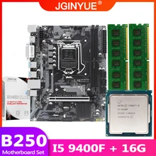 JGINYUE B250 motherboard LGA 1151 set kit with Intel Core I5-9400F processor and 16GB(2*8GB) DDR4 memory B250M-VDH